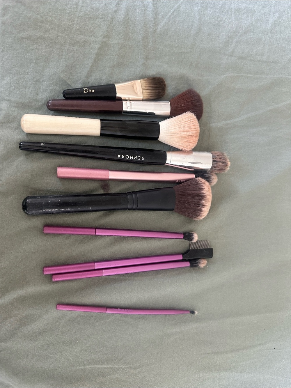 Dior, Bobbi Brown, Sephora & Real Techniques Makeup Brush Bundle 10 PCS